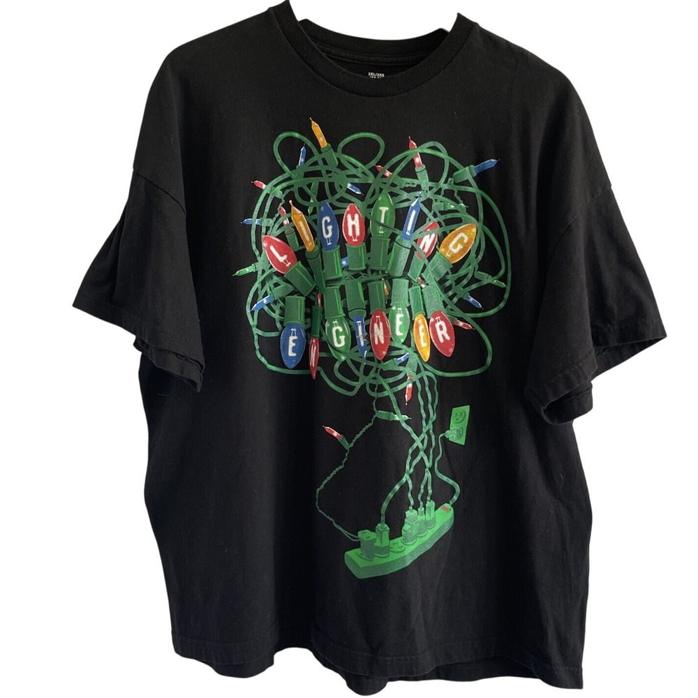 Lighting‎ Engineer Shirt Mens 2XL 50/52 Christmas Frontside Graphic Short Sleeve